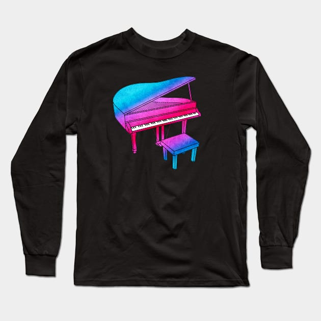 Colorful Piano Long Sleeve T-Shirt by Kelly Louise Art